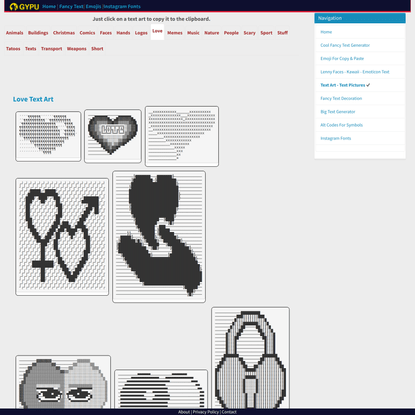 Cool Text Art - Pictures, Images Created from ASCII Characters and Symbols