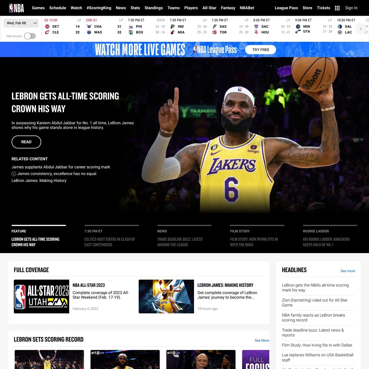 The official site of the NBA for the latest NBA Scores, Stats & News