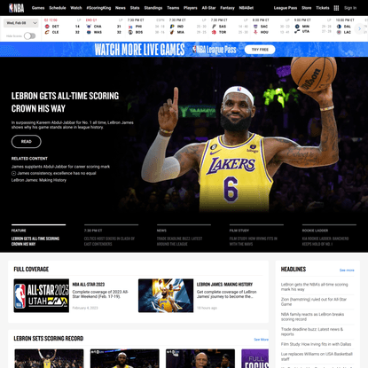 The official site of the NBA for the latest NBA Scores, Stats & News. | NBA.com