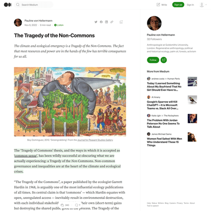 The Tragedy of the Non-Commons