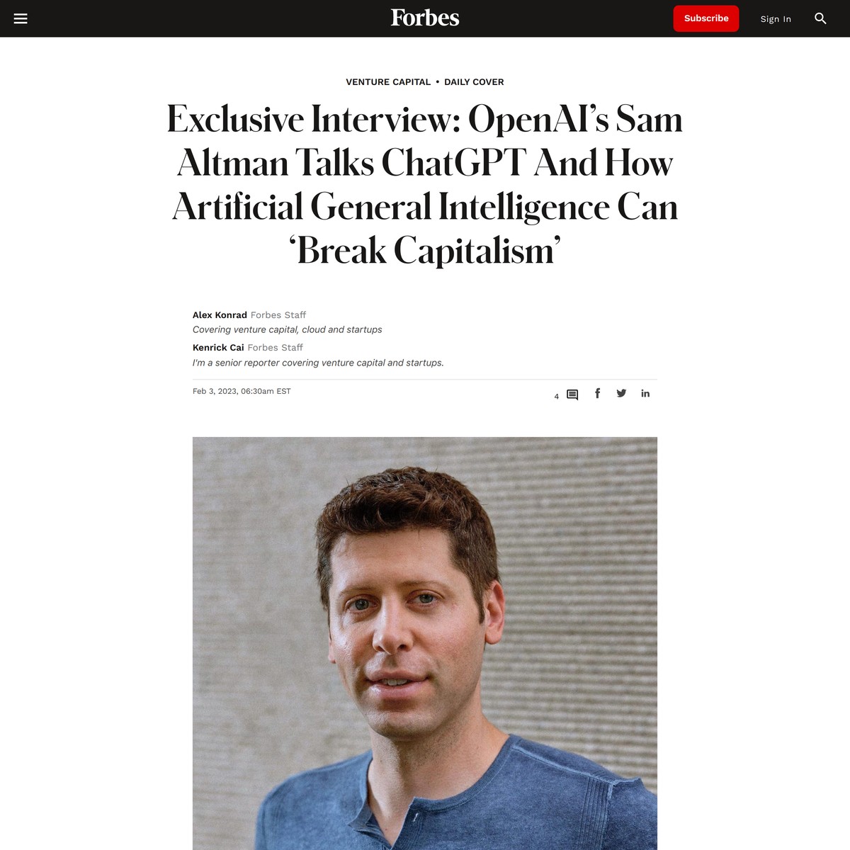 Exclusive Interview Openais Sam Altman Talks Chatgpt And How Artificial General Intelligence 4822