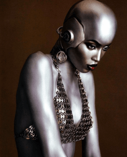 naomi campbell wearing paco rabanne for elle france, 1997