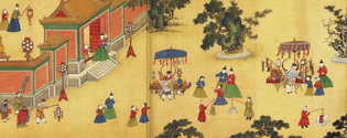 明憲宗元宵行樂圖 The Jade Emperor and the Lantern Festival, Ming Dynasty painting, late 15th Century 