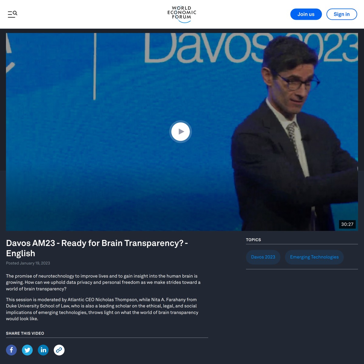 Davos 2023 Are you Ready for Brain Transparency? — Are.na