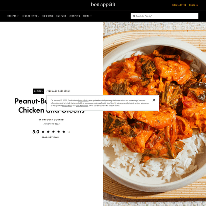Peanut-Butter-Braised Chicken and Greens Recipe | Bon Appétit