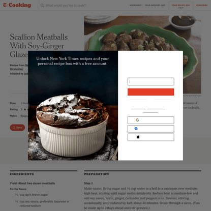 Scallion Meatballs With Soy-Ginger Glaze Recipe - NYT Cooking