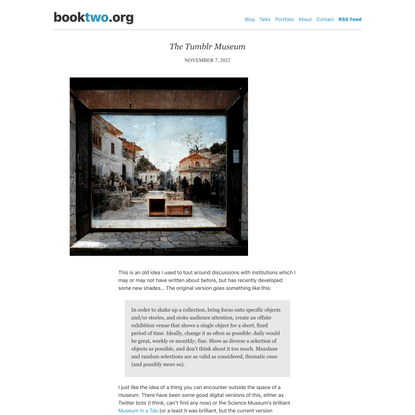 The Tumblr Museum | booktwo.org