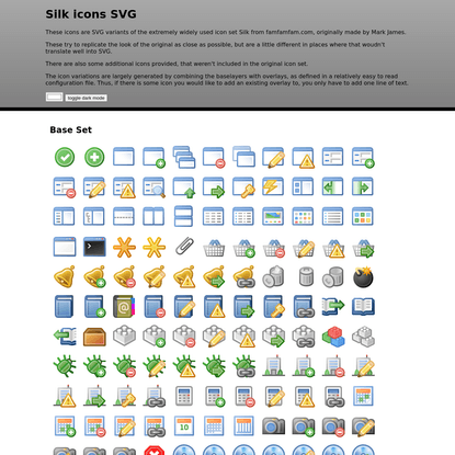 Silk SVG Icons preview