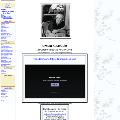 Ursula K. Le Guin’s Website