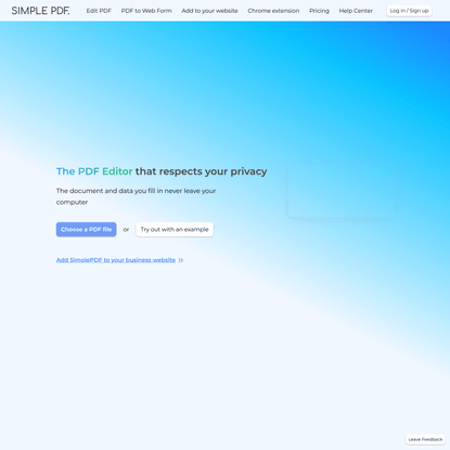 SimplePDF - A free PDF editor to easily edit documents and fill in forms