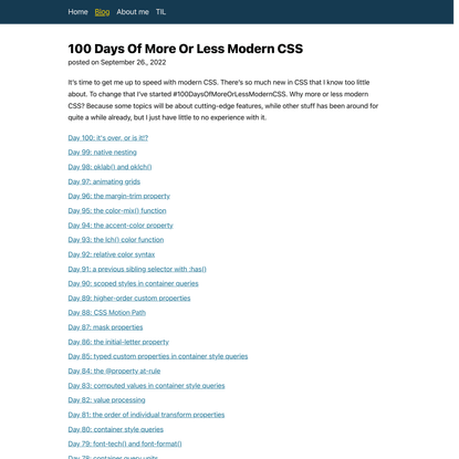 100 Days Of More Or Less Modern CSS
