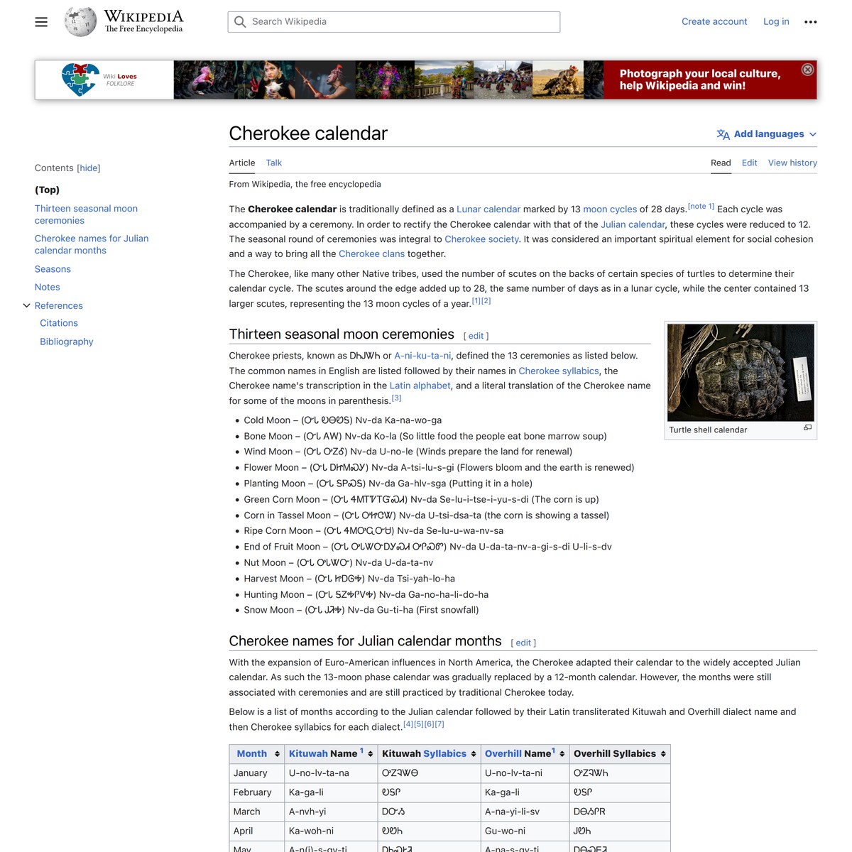 Cherokee calendar Wikipedia — Are.na