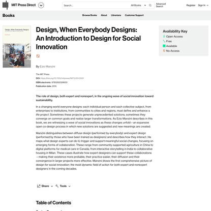 Design, When Everybody Designs: An Introduction to Design for Social Innovation