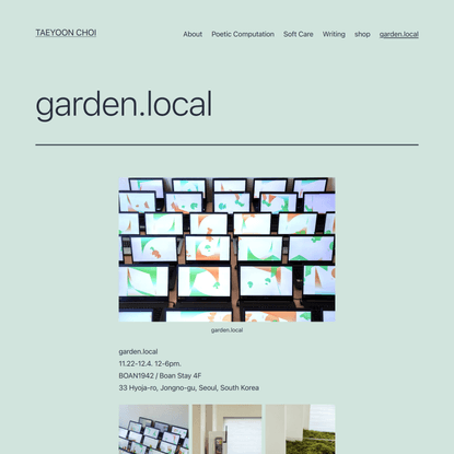 garden.local – Taeyoon Choi
