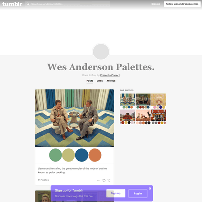 Wes Anderson Palettes.