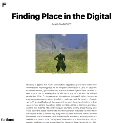 Finding Place in the Digital by Nicholas O’ Brien