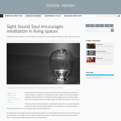 Sight Sound Soul encourages meditation in living spaces | Design Indaba