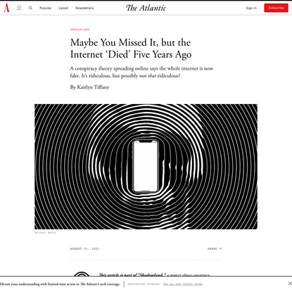 Maybe You Missed It, but the Internet ‘Died’ Five Years Ago