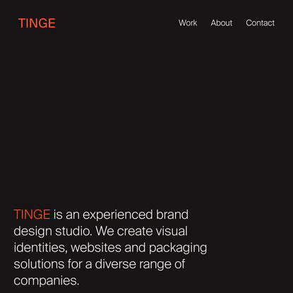 Tinge – Brand design studio
