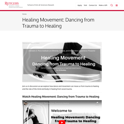Healing Movement: Dancing from Trauma to Healing
