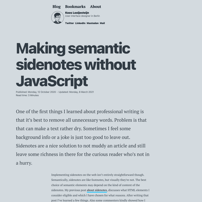 Making semantic sidenotes without JavaScript