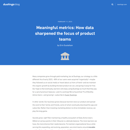 Meaningful metrics: How data sharpened the focus of product teams