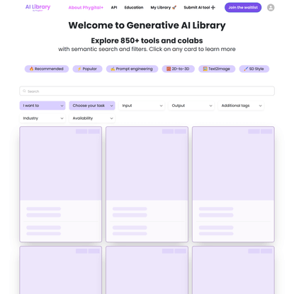 Library of AI tools for creators
