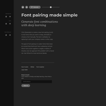 Fontjoy - Generate font pairings in one click