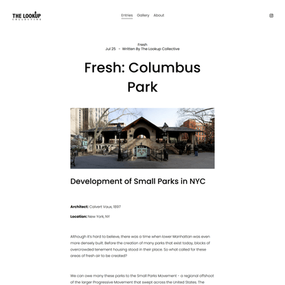 Columbus Park — The Lookup Collective