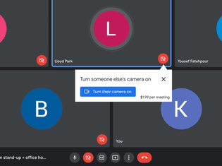 Pay to turn someone else's camera on