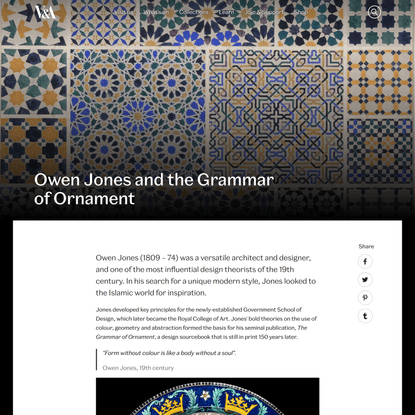 V&A · Owen Jones and the Grammar of Ornament