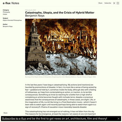 Catastrophe, Utopia, and the Crisis of Hybrid Matter - Notes - e-flux