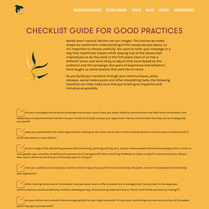 Good Practices - Greenpeace Storytelling