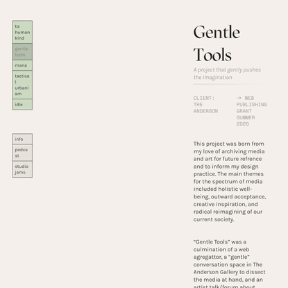 gentle tools — to: humankind