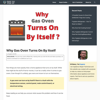 Why Gas Oven Turns On By Itself – DIY Appliance Repairs, Home Repair Tips and Tricks