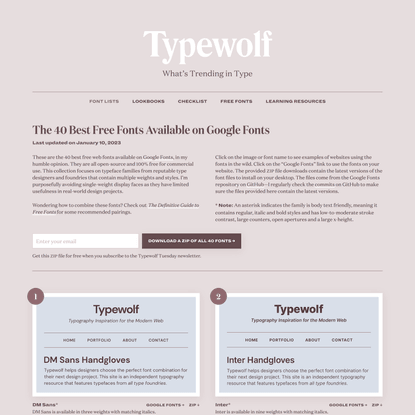 The 40 Best Google Fonts—A Curated Collection for 2023 · Typewolf