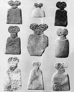 Eye Idols North-eastern Syria, about 3500-3300 BC From Tell Brak Alabaster H2.7-5.8 cm 
