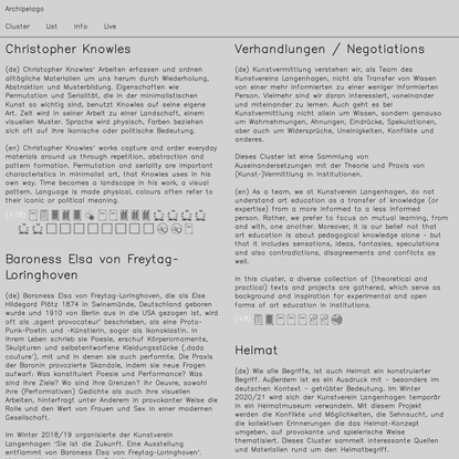 Archipelago - Cluster