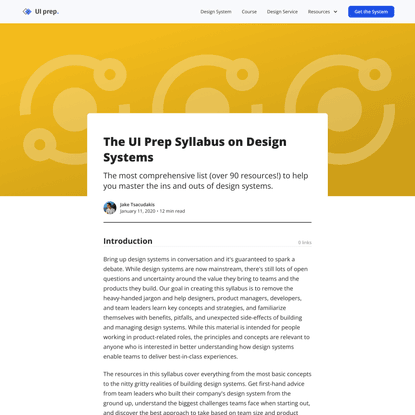 The UI Prep Syllabus on Design Systems
