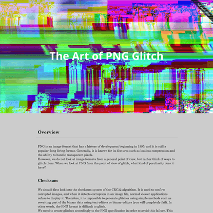 The Art of PNG Glitch