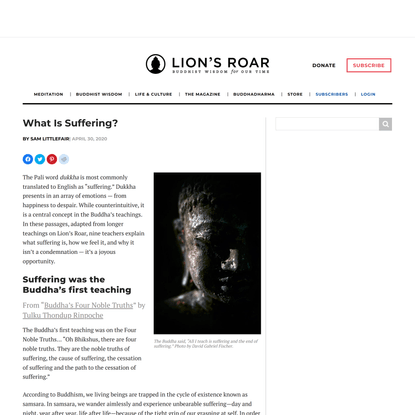 10 Buddhist Teachers Explain Suffering - Lion’s Roar