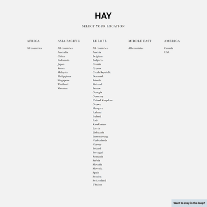 HAY.dk – latest products, designer news and retailer info