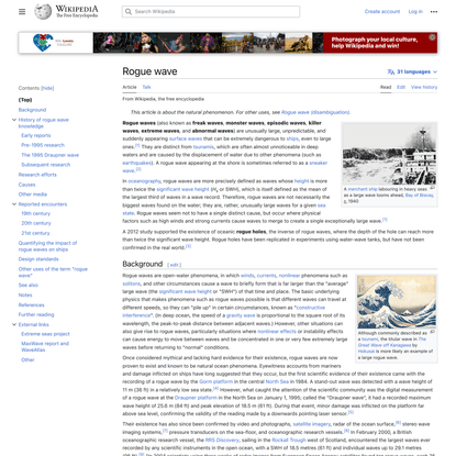 Rogue wave - Wikipedia