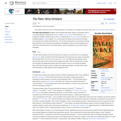 The Palm-Wine Drinkard - Wikipedia