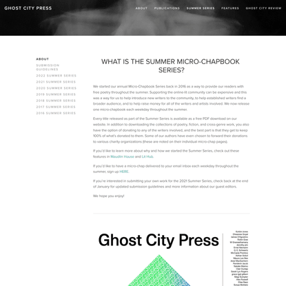Ghost City Press Micro-Chapbook Series