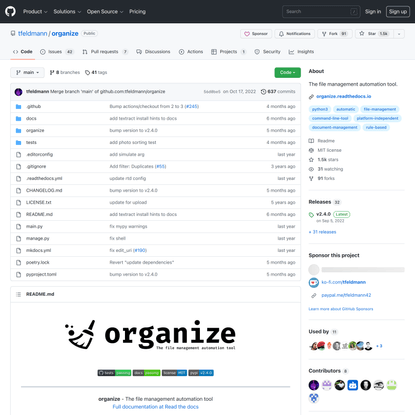 GitHub - tfeldmann/organize: The file management automation tool.