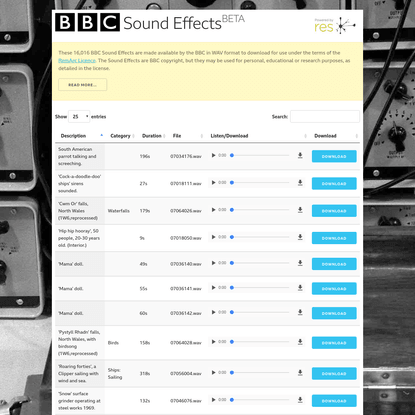 BBC Sound Effects Player