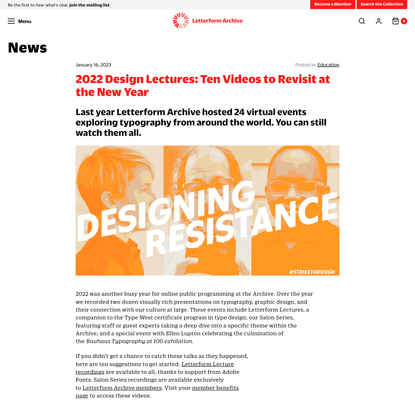 2022 Design Lectures: Ten Videos to Revisit at the New Year