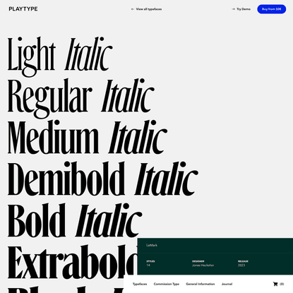 Playtype Fonts and typefaces - LeMark