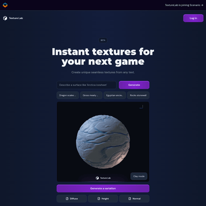 Instant and unique 3D textures for your next game